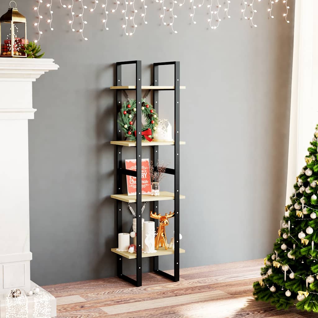 Vidaxl boekenkast met 4 schappen 40x30x140 cm massief grenenhout