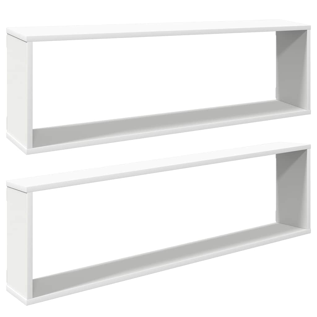 Vidaxl wandschappen kubus 2 st 100x15x30 cm bewerkt hout wit