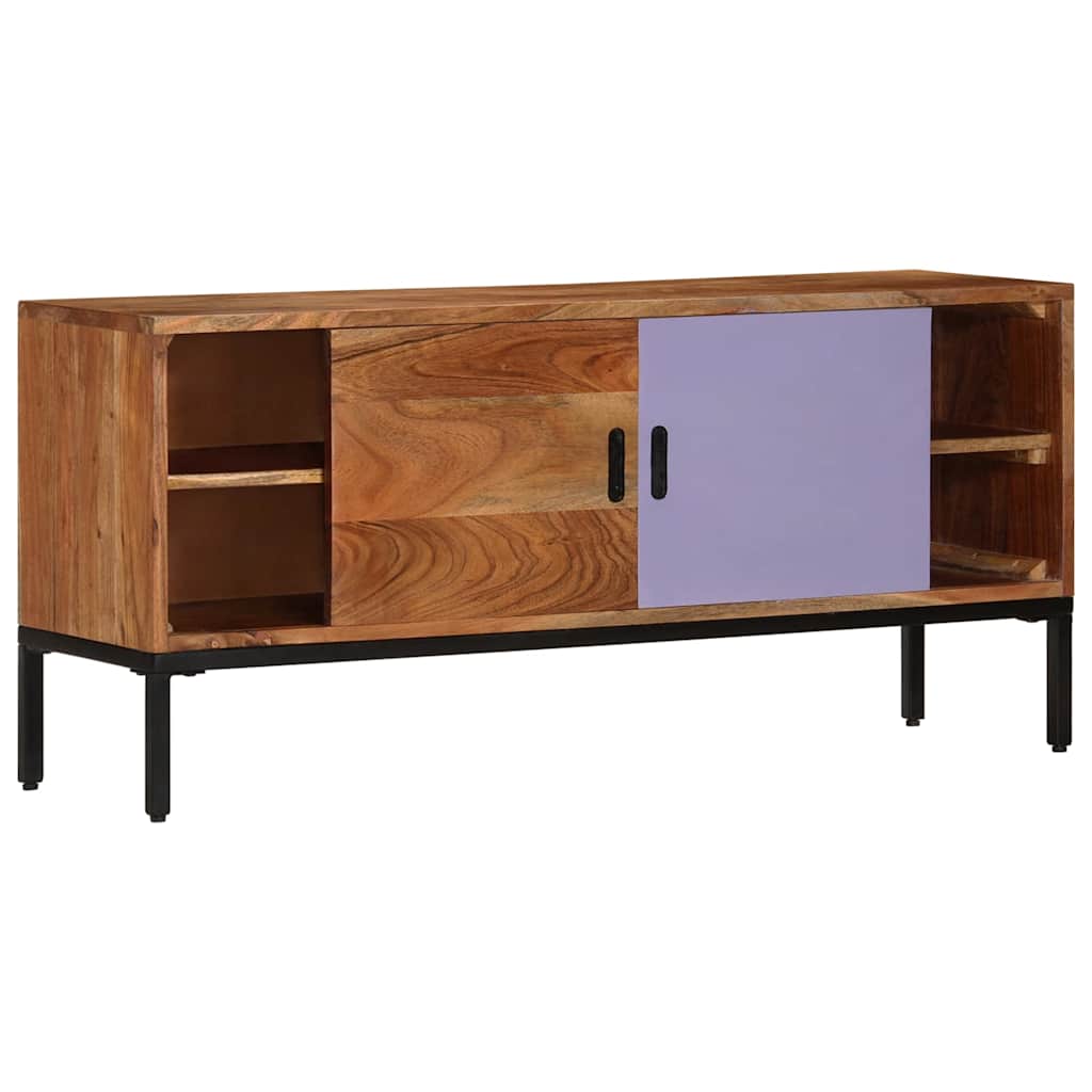 Vidaxl tv-meubel 110x30x50 cm massief acaciahout honingbruin en grijs