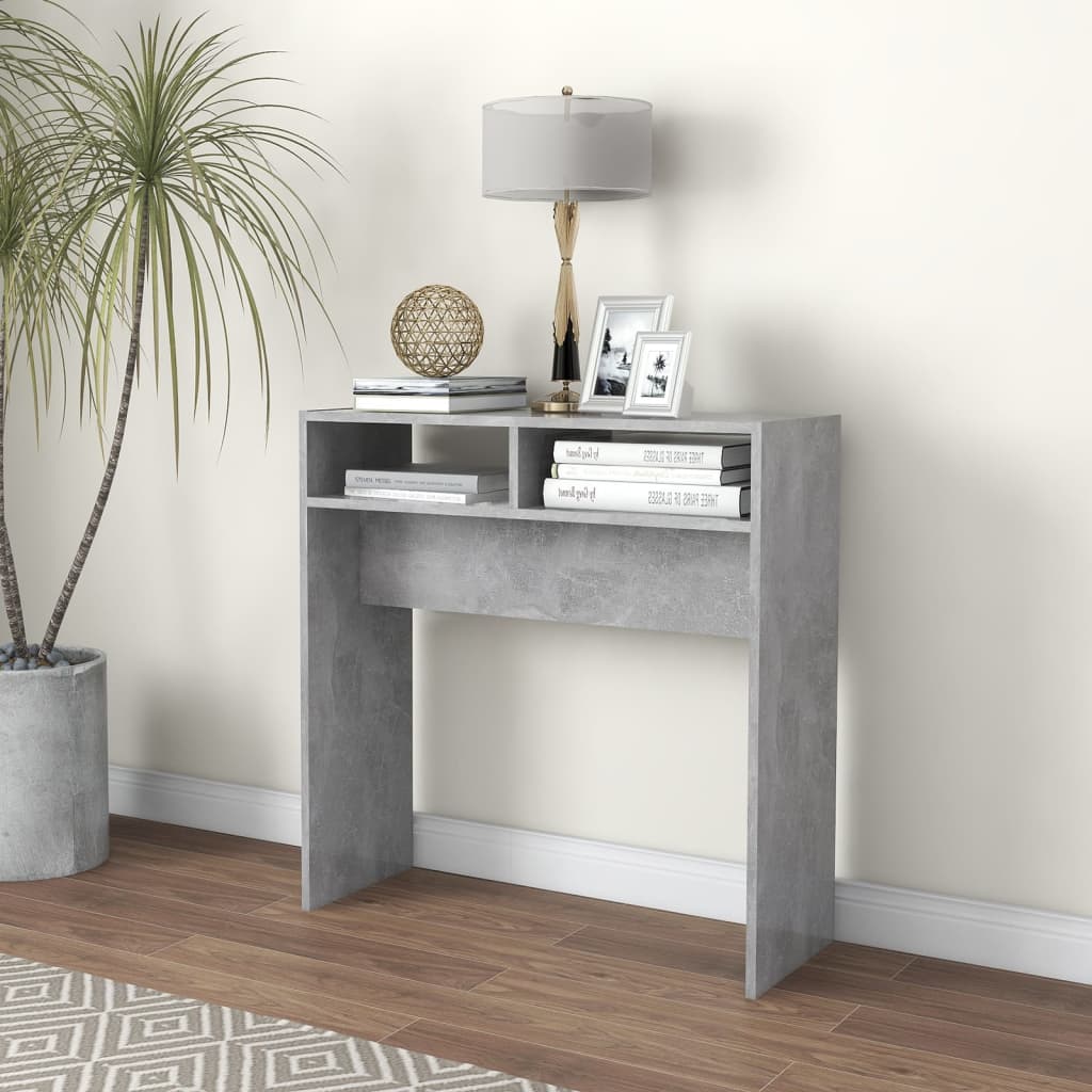 Vidaxl wandtafel 78x30x80 cm bewerkt hout betongrijs