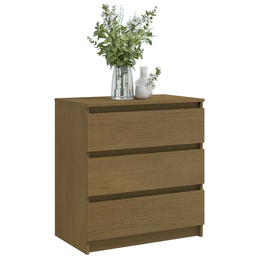 Vidaxl nachtkastje 60x36x64 cm massief grenenhout honingbruin