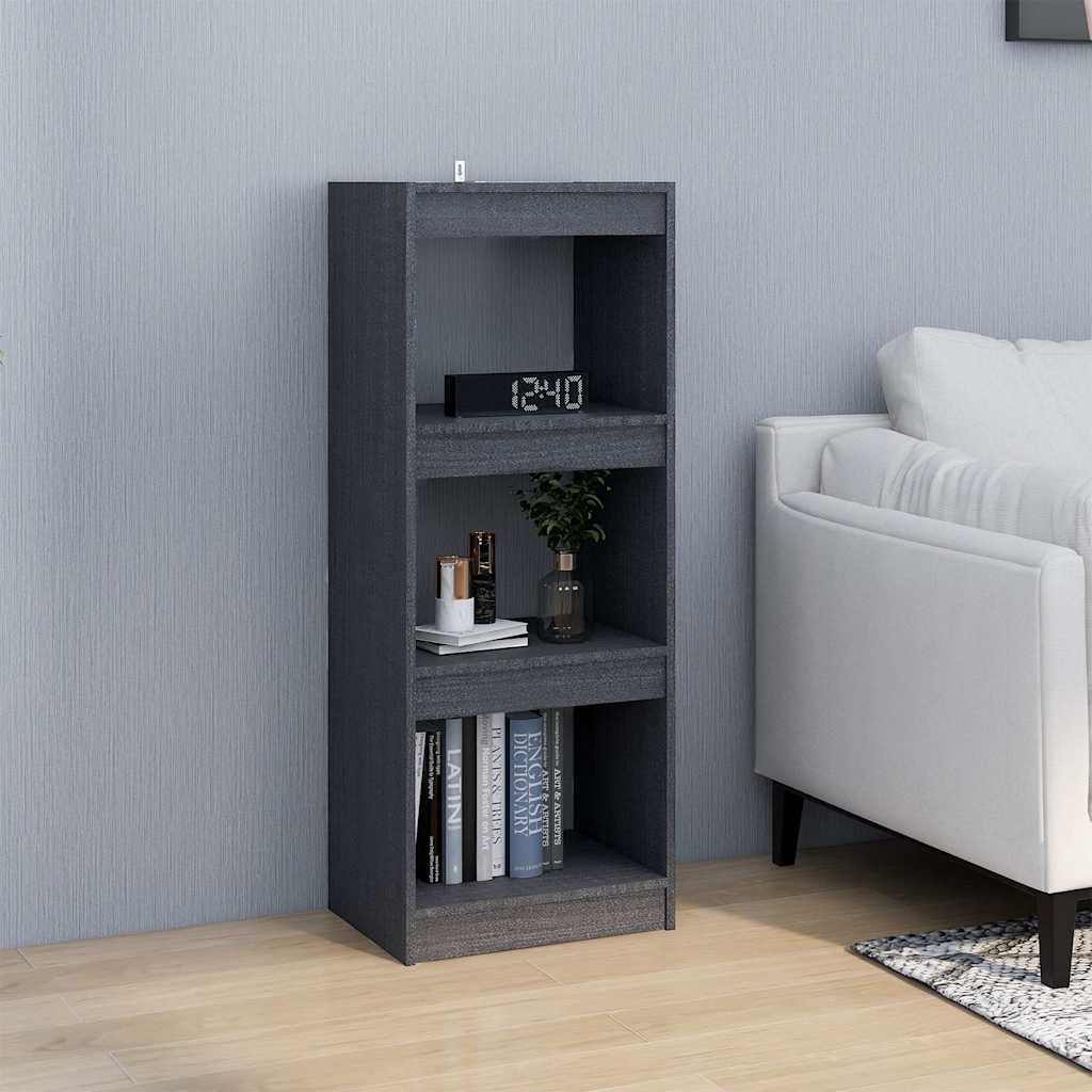 Vidaxl boekenkast kamerscherm 40x30x103,5 cm massief grenenhout grijs