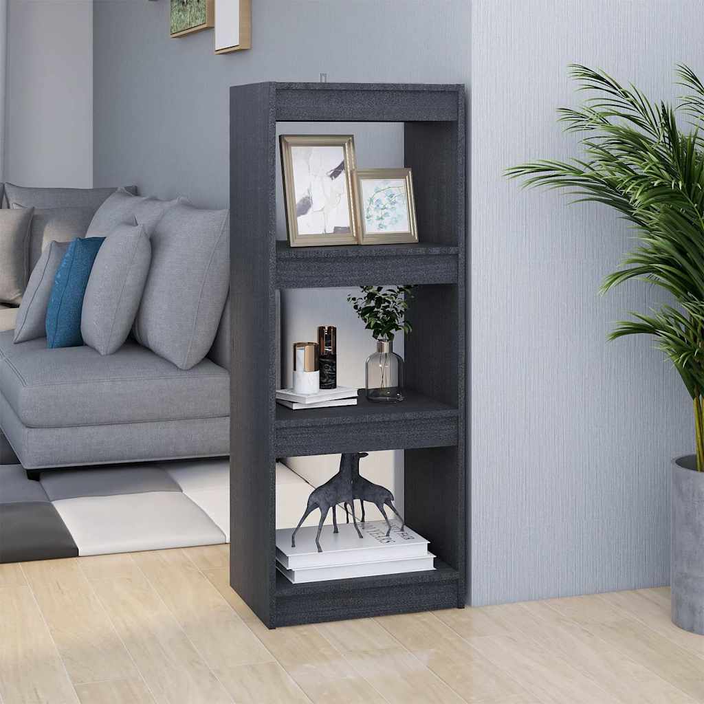 Vidaxl boekenkast kamerscherm 40x30x103,5 cm massief grenenhout grijs
