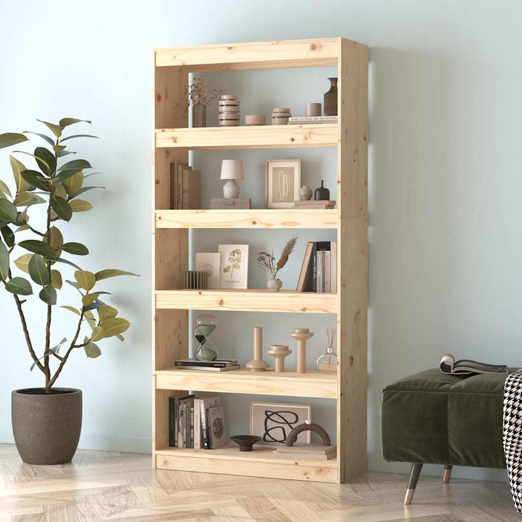 Vidaxl boekenkast kamerscherm 80x30x167,4 cm massief grenenhout