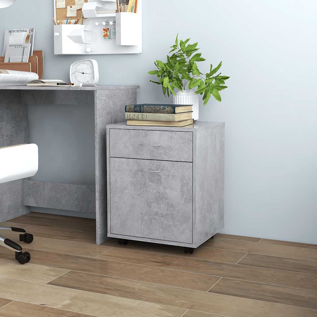 Vidaxl rolkast 45x38x54 cm bewerkt hout betongrijs