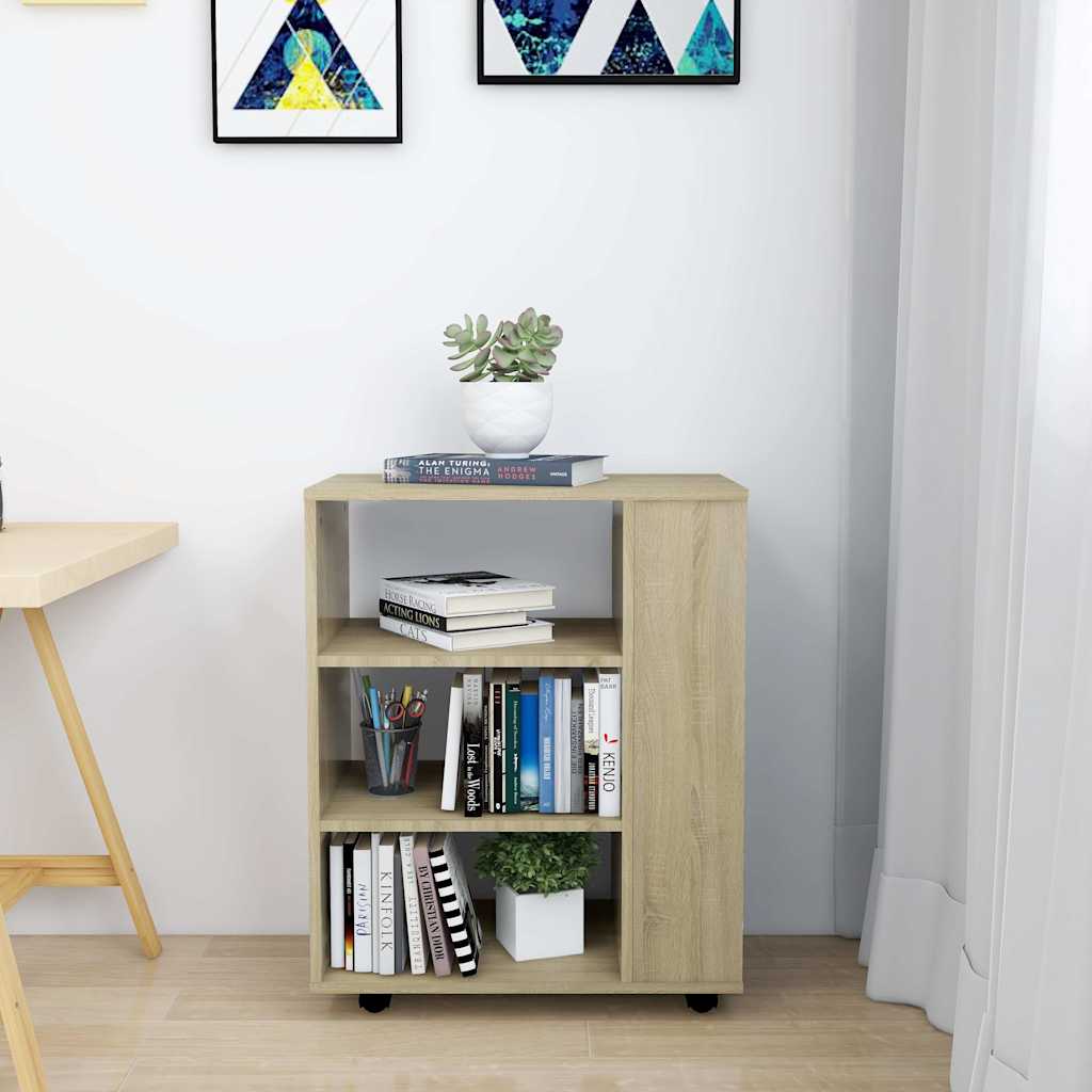 Vidaxl rolkast 60x35x75 cm bewerkt hout sonoma eikenkleurig