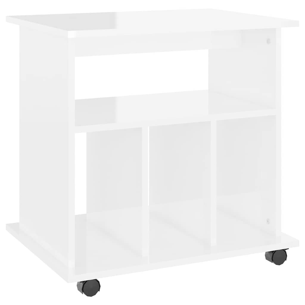 Vidaxl rolkast 60x45x60 cm bewerkt hout hoogglans wit