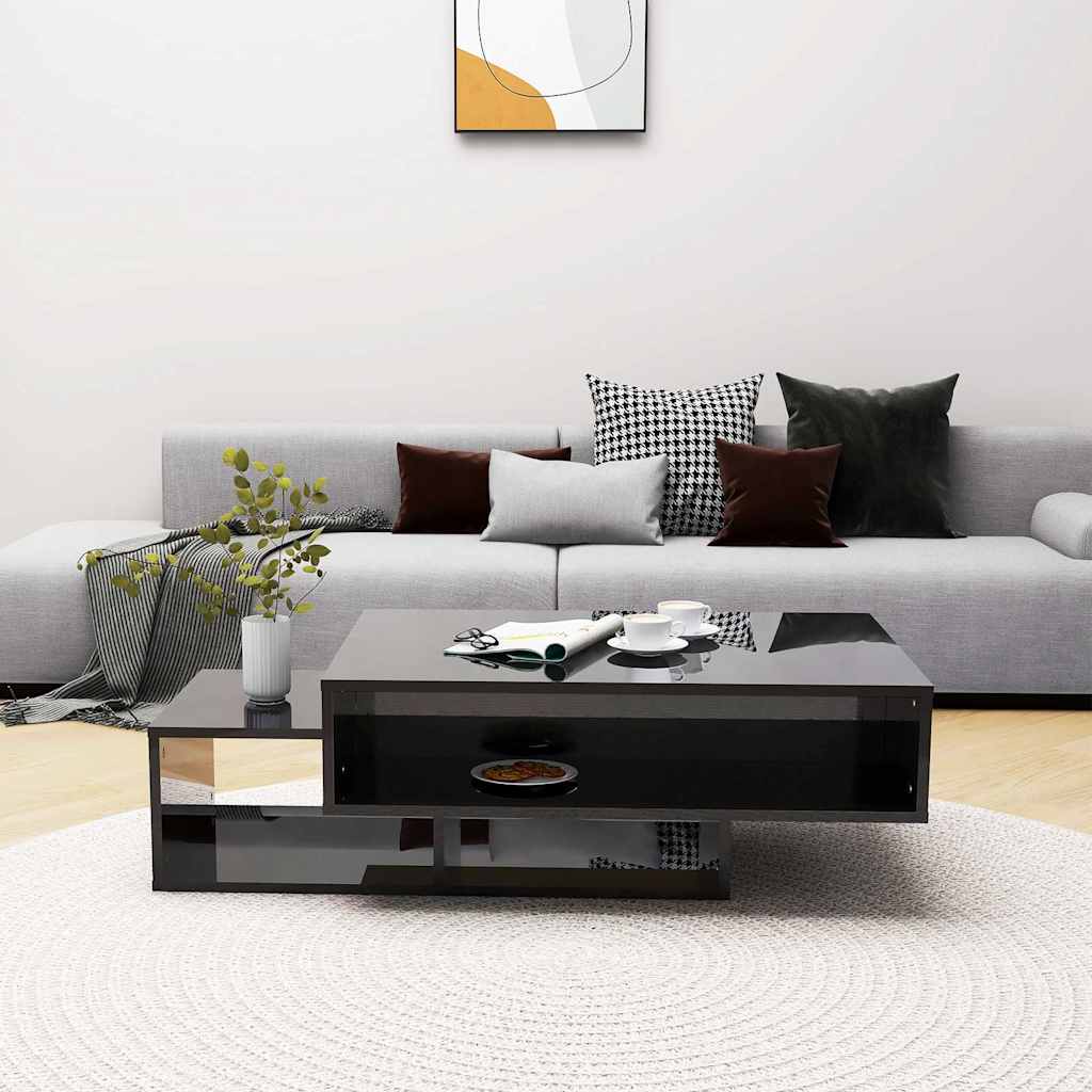 Vidaxl salontafel 105x55x32 cm bewerkt hout hoogglans zwart
