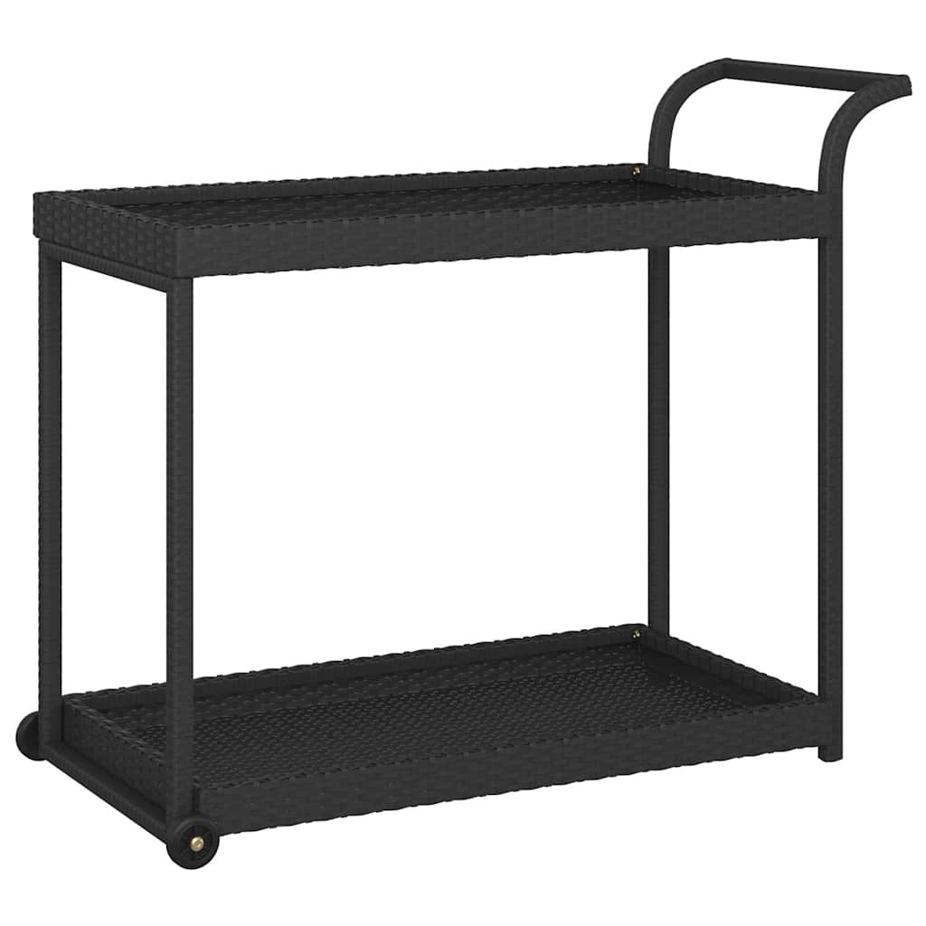 Vidaxl serveerwagen 100x45x83 cm poly rattan zwart