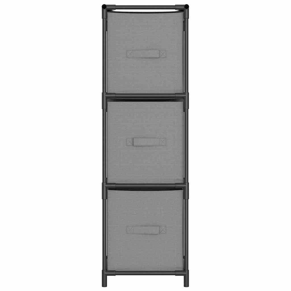 Vidaxl opbergkast met 3 stoffen lades 34x34x101 cm staal grijs
