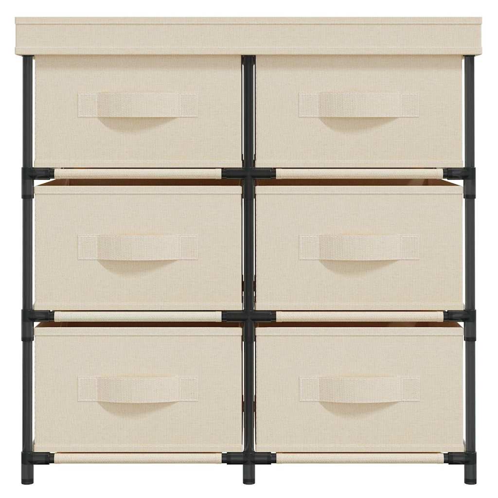 Vidaxl opbergkast met 6 lades 55x29x55 cm staal crèmekleurig