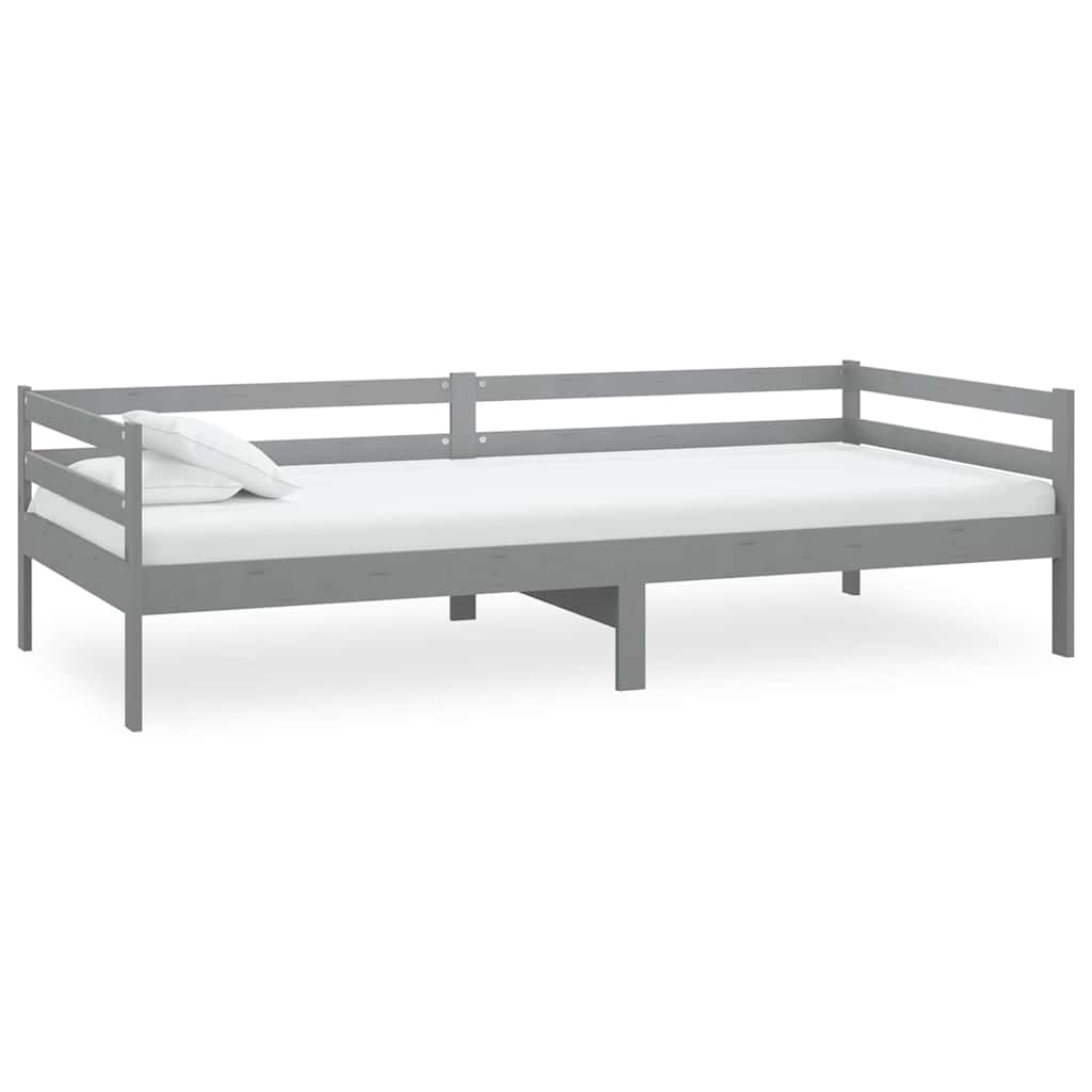 Vidaxl slaapbank massief grenenhout grijs 90x200 cm