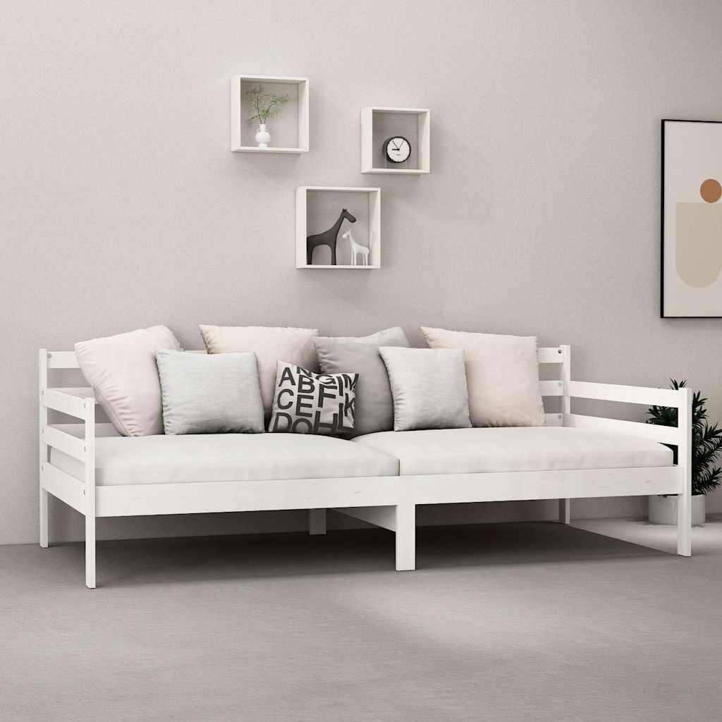 Vidaxl slaapbank massief grenenhout wit 90x200 cm