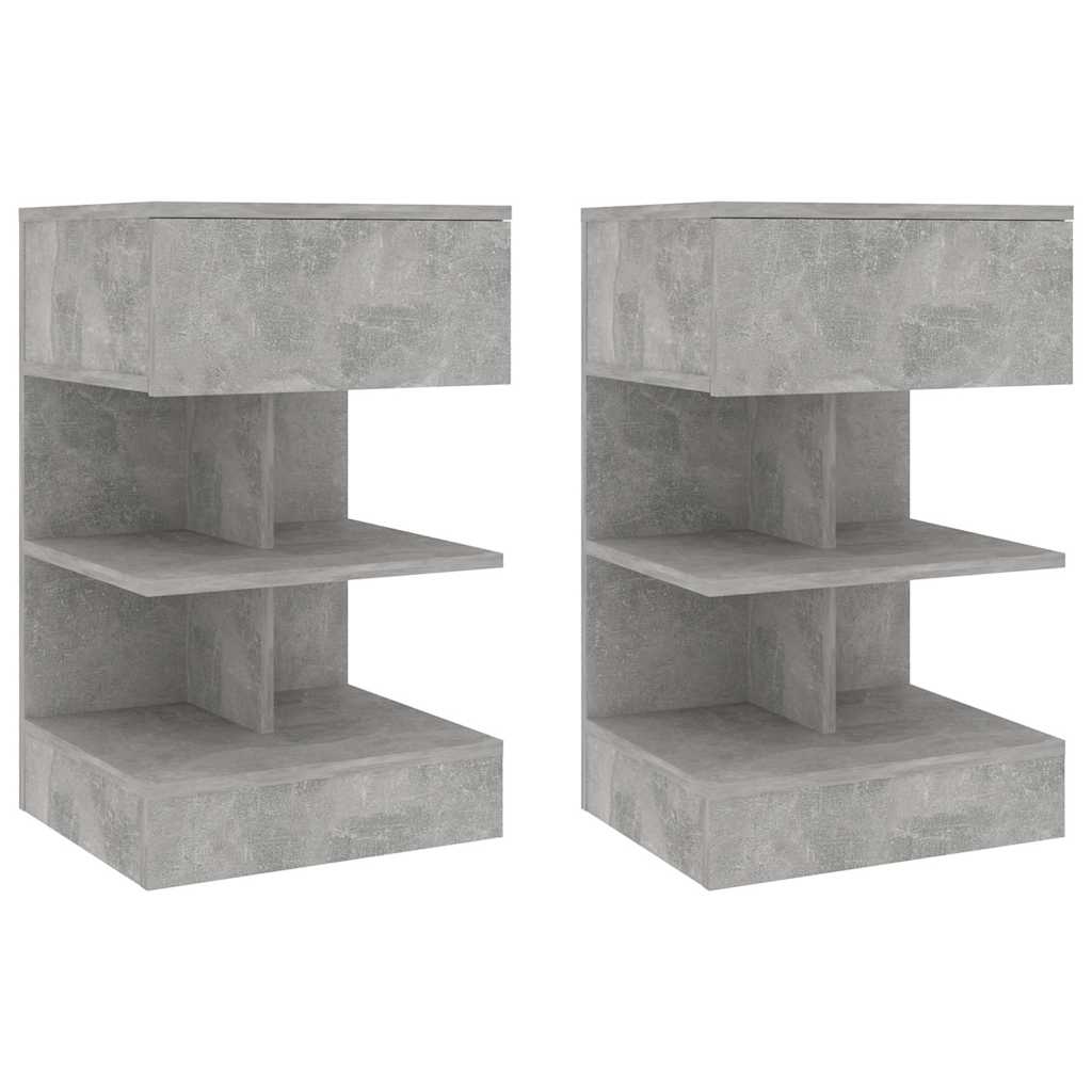Vidaxl nachtkastjes 2 st 40x35x65 cm spaanplaat betongrijs