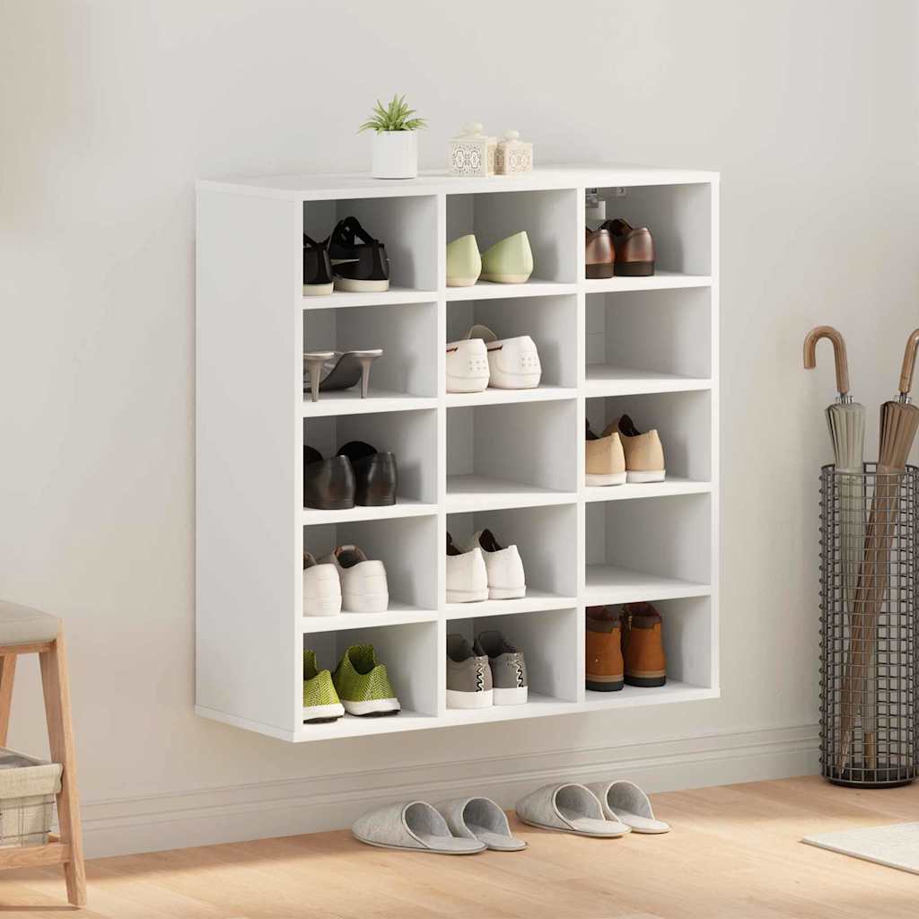 Vidaxl schoenenkast met plank wit 77,5 x 30 x 83,5 cm bewerkt hout