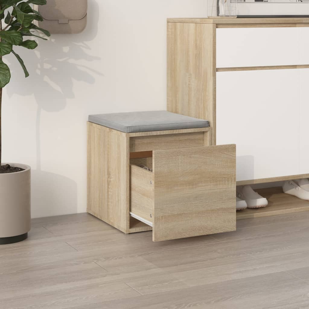 VIDAXL -Speicherbox mit Schublade 40,5 x 40 x 40 cm verarbeitetes Holz Sonoma Eiche Farbe