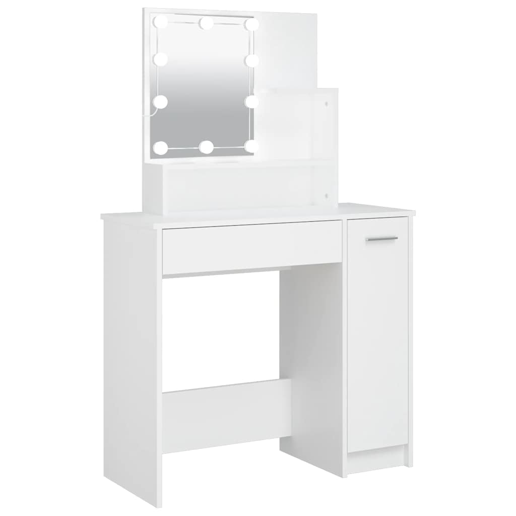 Vidaxl kaptafel met led-verlichting 86,5x35x136 cm wit