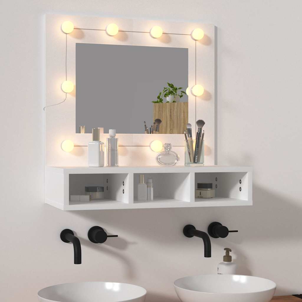 Vidaxl spiegelkast met led-verlichting 60x31,5x62 cm wit