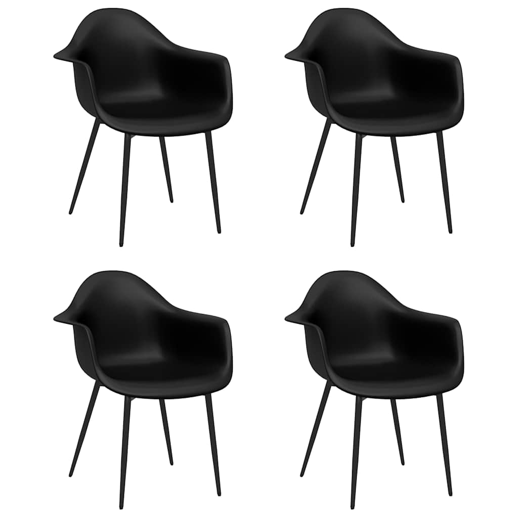 Vidaxl eetkamerstoelen 4 st pp zwart
