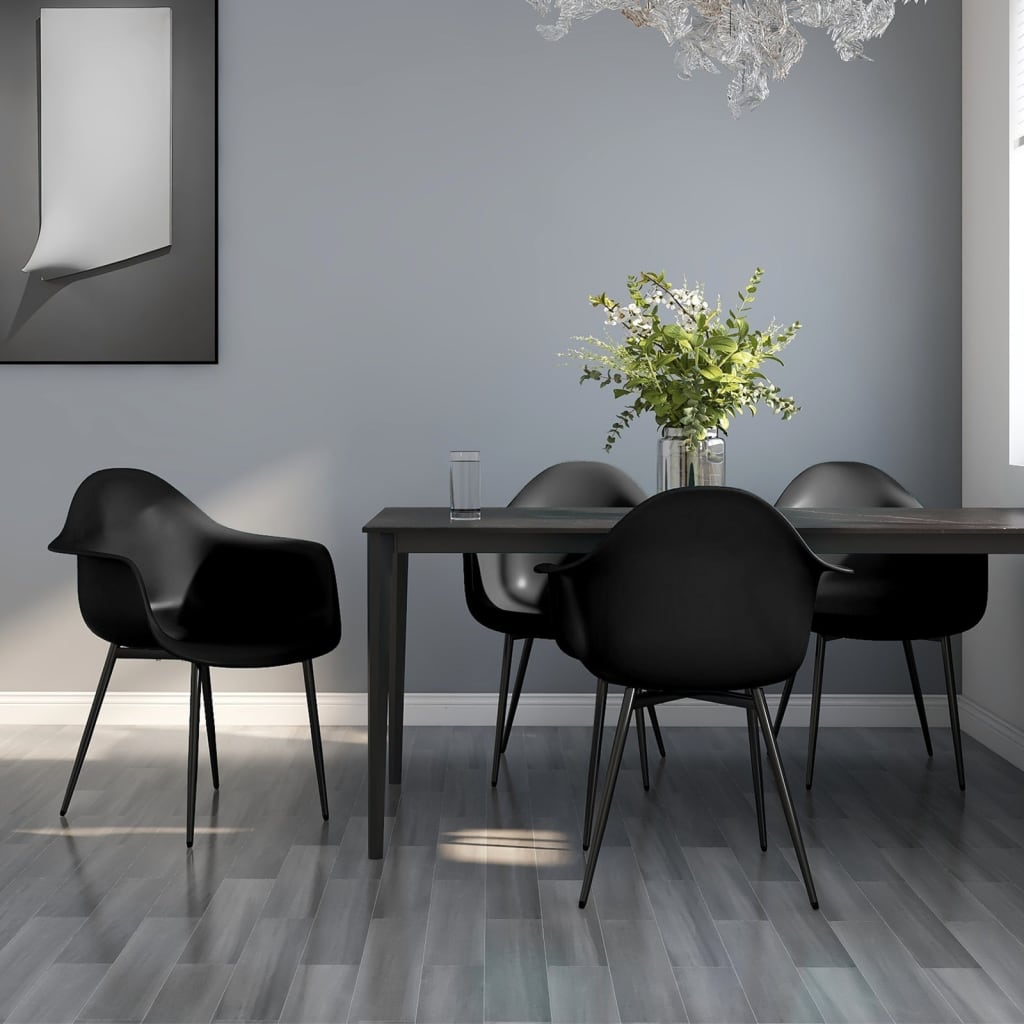 Vidaxl eetkamerstoelen 4 st pp zwart