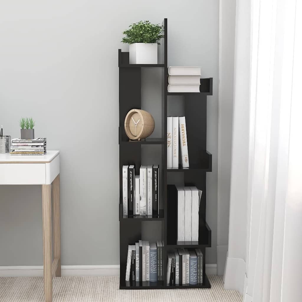 Vidaxl boekenkast 48x25,5x140 cm bewerkt hout zwart