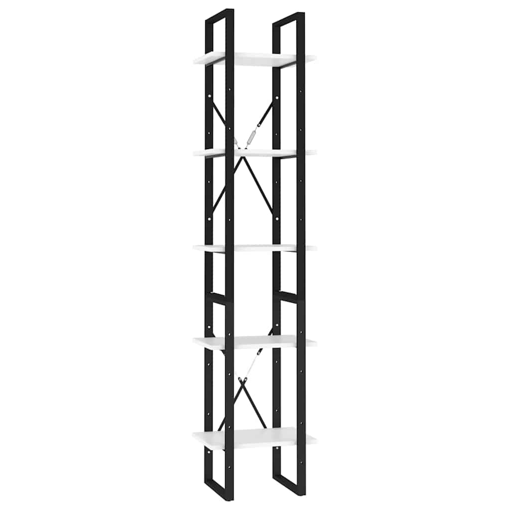 Vidaxl boekenkast met 5 schappen 40x30x175 cm bewerkt hout wit