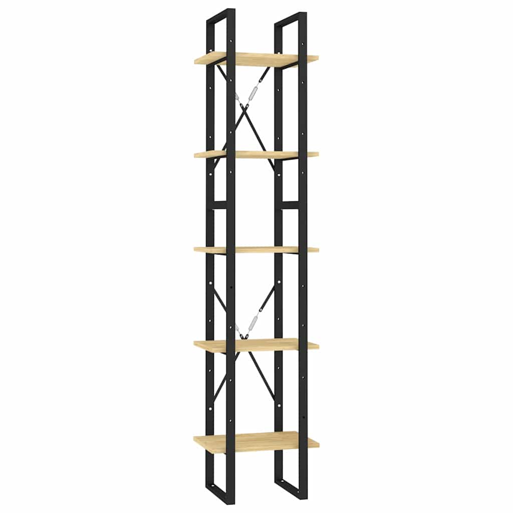 Vidaxl boekenkast met 5 schappen 40x30x175 cm massief grenenhout