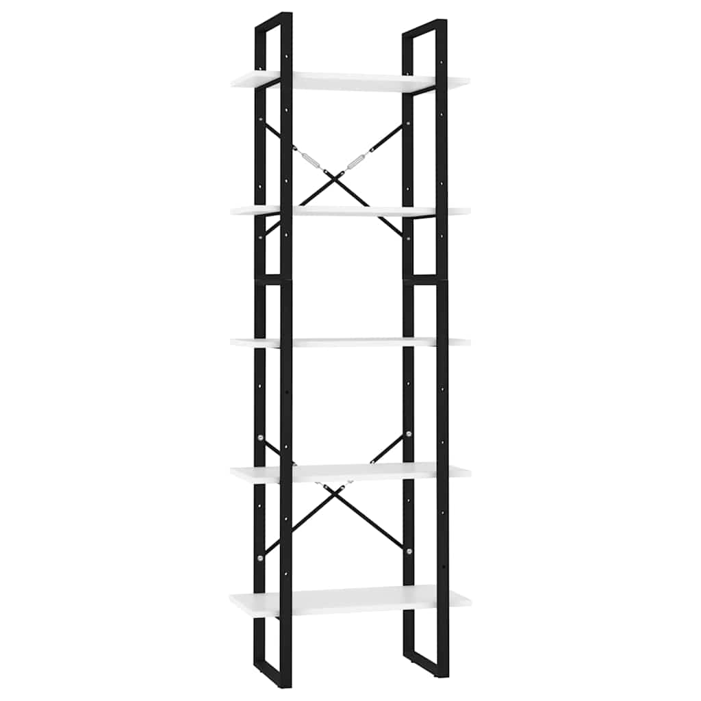 Vidaxl boekenkast met 5 schappen 60x30x175 cm bewerkt hout wit