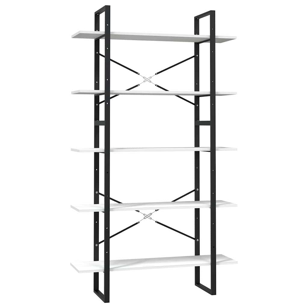 Vidaxl boekenkast met 5 schappen 100x30x175 cm grenenhout wit