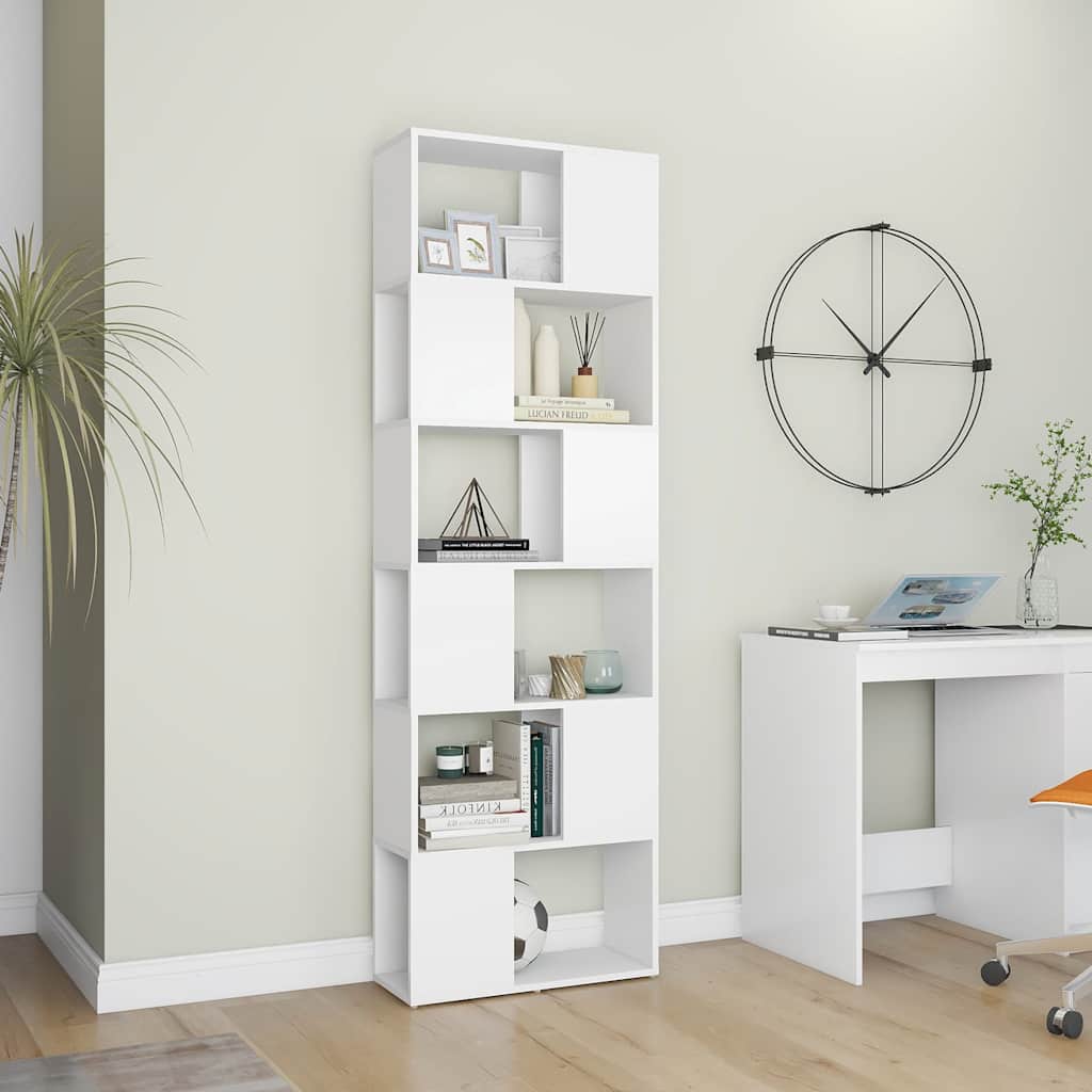 Vidaxl boekenkast kamerscherm 60x24x186 cm wit