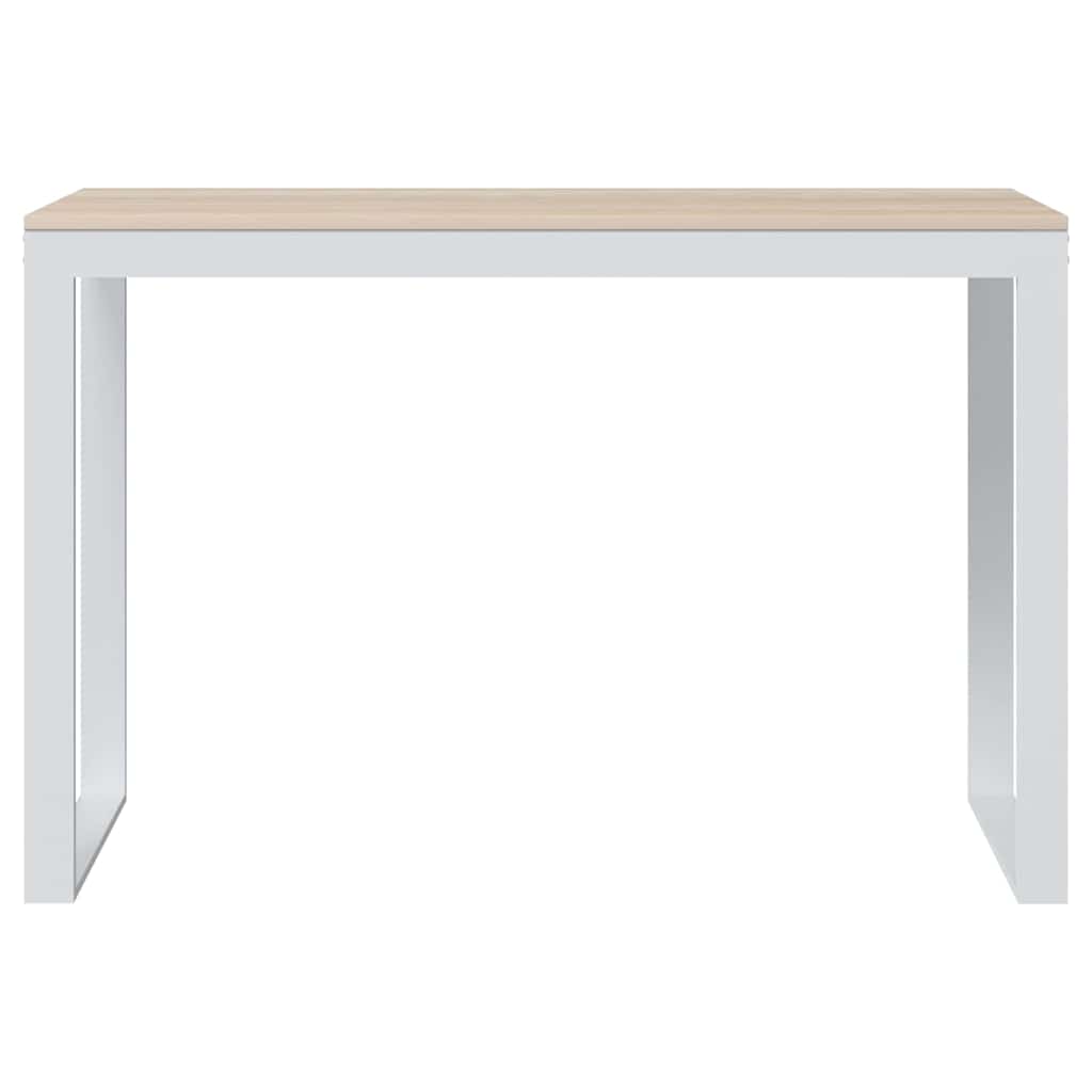 Vidaxl computerbureau 110x60x73 cm spaanplaat wit en eikenkleurig