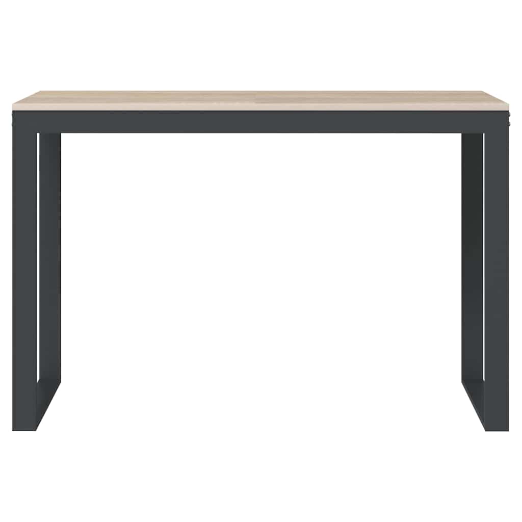 Vidaxl computerbureau 110x60x73 cm spaanplaat zwart en eikenkleurig