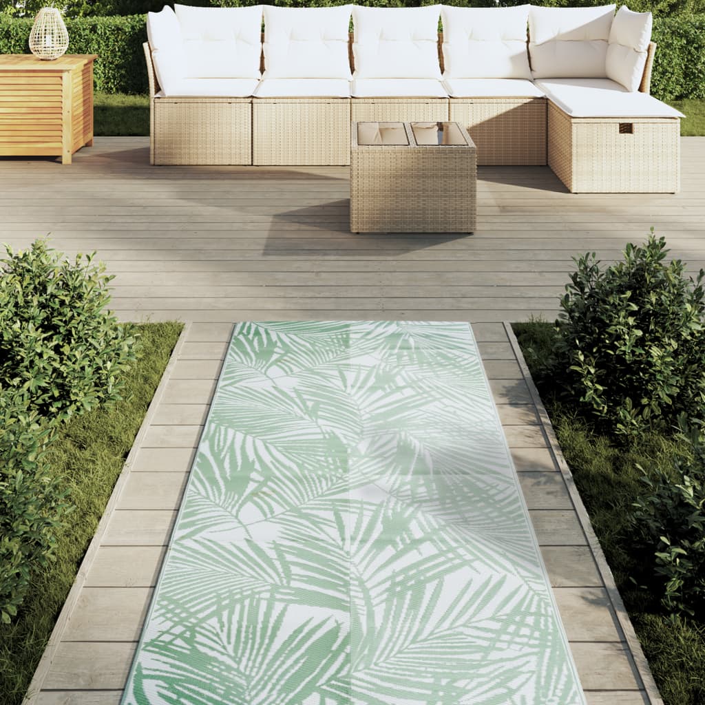 Vidaxl außerhalb des Teppichs Aakil 80x250 cm Polypropengrün