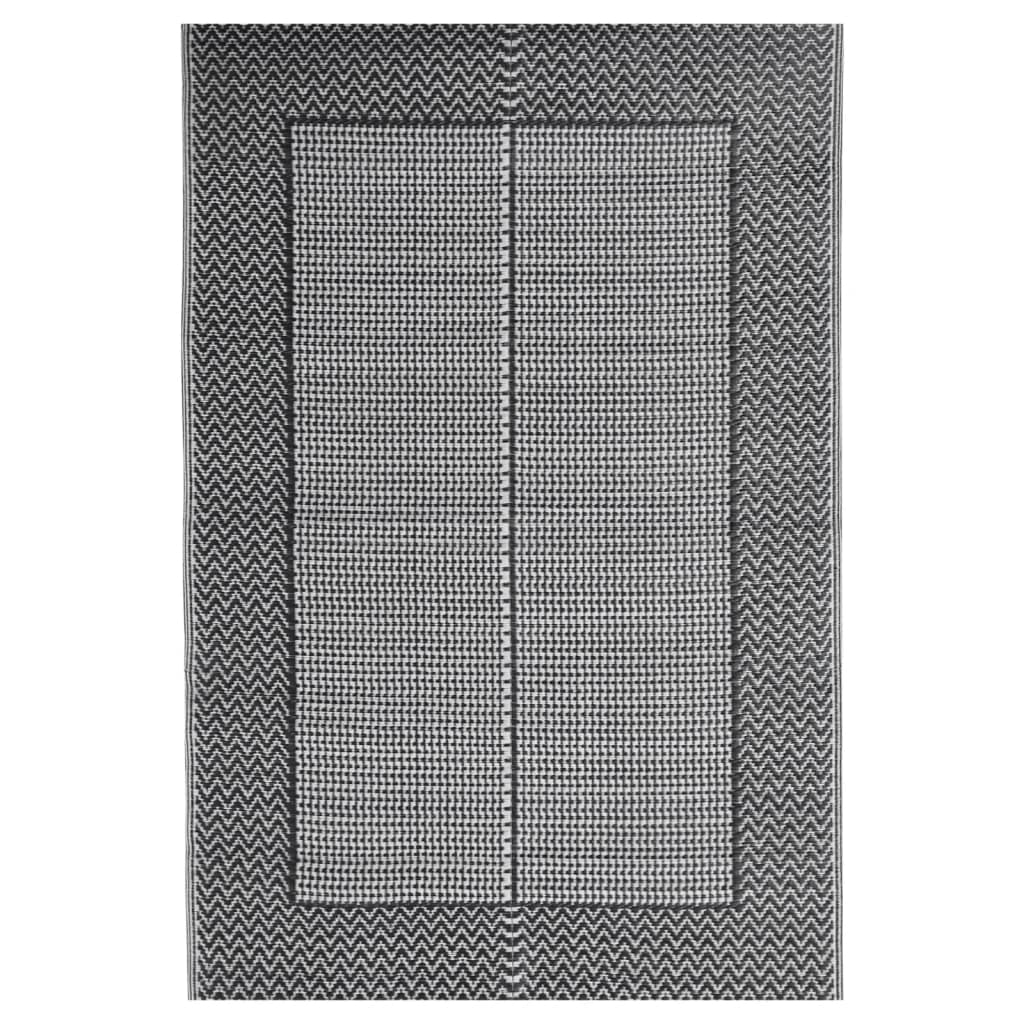 Vidaxl außerhalb des Teppichs Arakil 140x200 cm Polypropen Schwarz