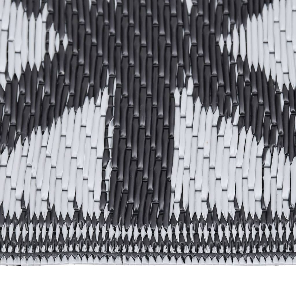 Vidaxl außerhalb des Teppichs Aakil 80x250 cm Polypropen Schwarz