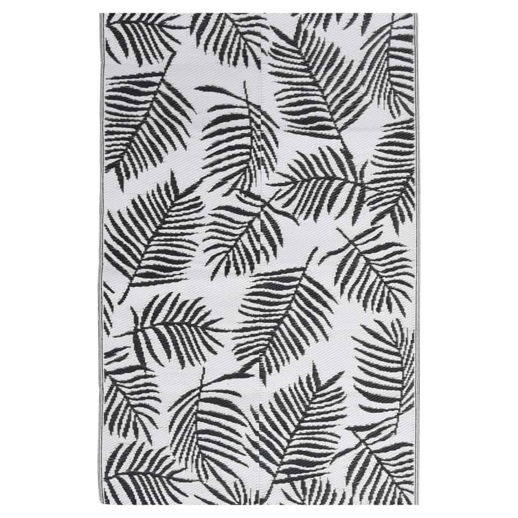 Vidaxl außerhalb des Teppichs Arakil 140x200 cm Polypropen Schwarz