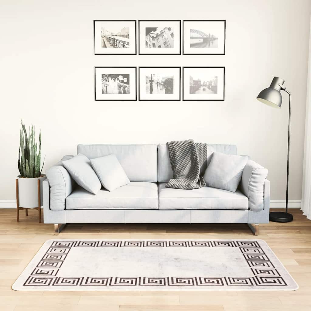 Vidaxl Teppich waschbarer Anti-Schlag 80x150 cm Licht Beige