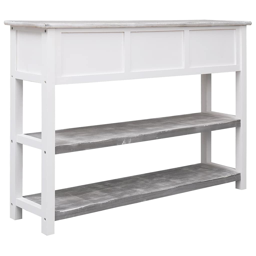 Vidaxl dressoir 108x30x76 cm massief paulowniahout antiekgrijs