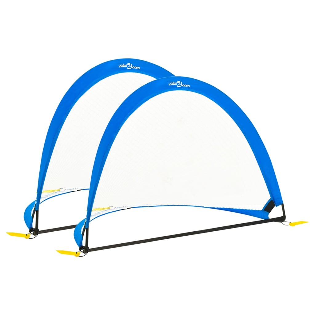 VIDAXL 2 ST Kinderfußballziele mit Aufbewahrungstasche 119x82x84,5 cm