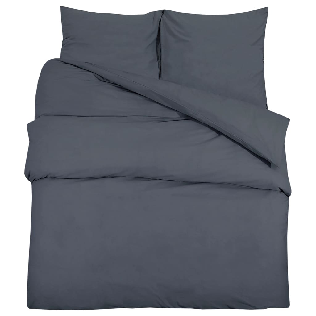Vidaxl Duvet -Overlay -Set Leicht 200x200 cm Mikrofaser -Anthrazit