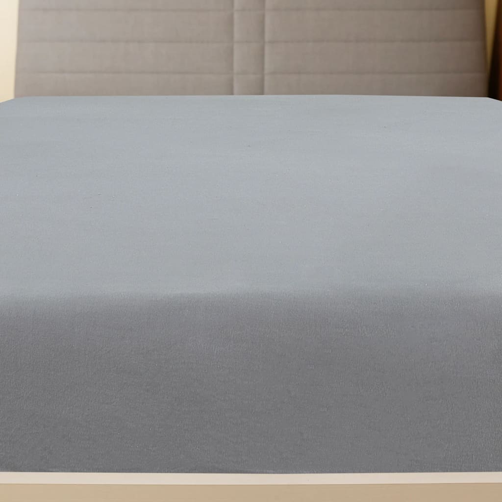 Vidaxl ausgestattete Blätter 2 St Jersey 140x200 cm Baumwollgrau
