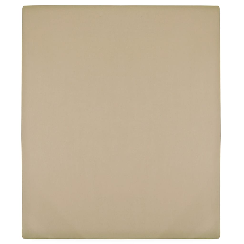 Vidaxl angepasstes Blatt Jersey 100x200 cm Baumwolltaupe
