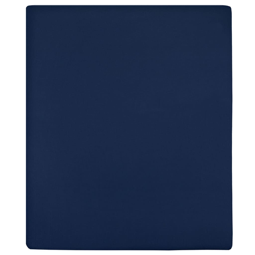 Vidaxl ausgestattete Blätter 2 St Jersey 90x200 cm Baumwollmarineblau