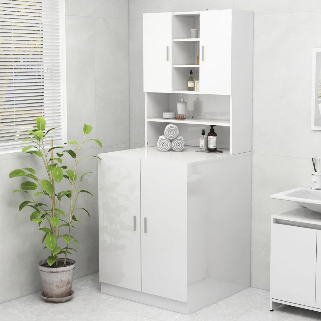 Vidaxl Waschmaschinenschrank Hoch -Gloss White