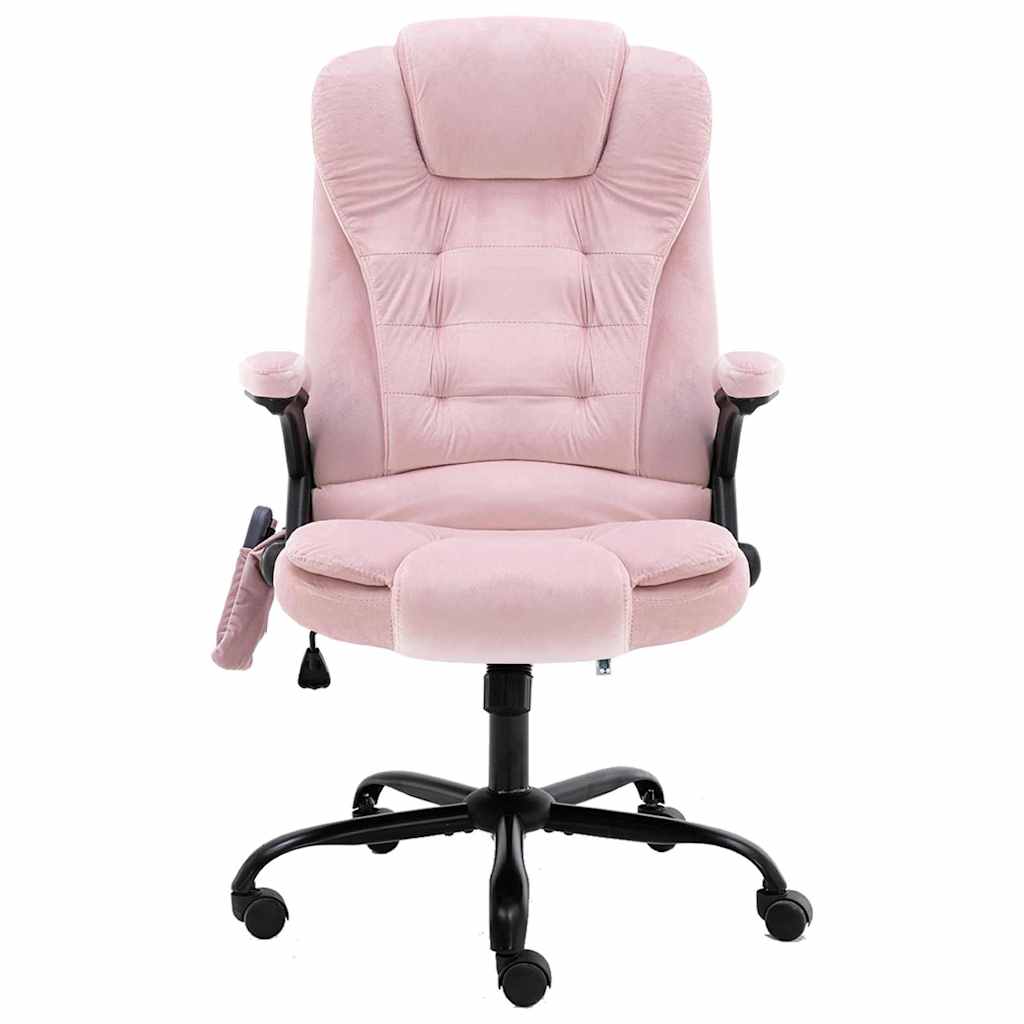 Vidaxl massagekantoorstoel fluweel roze