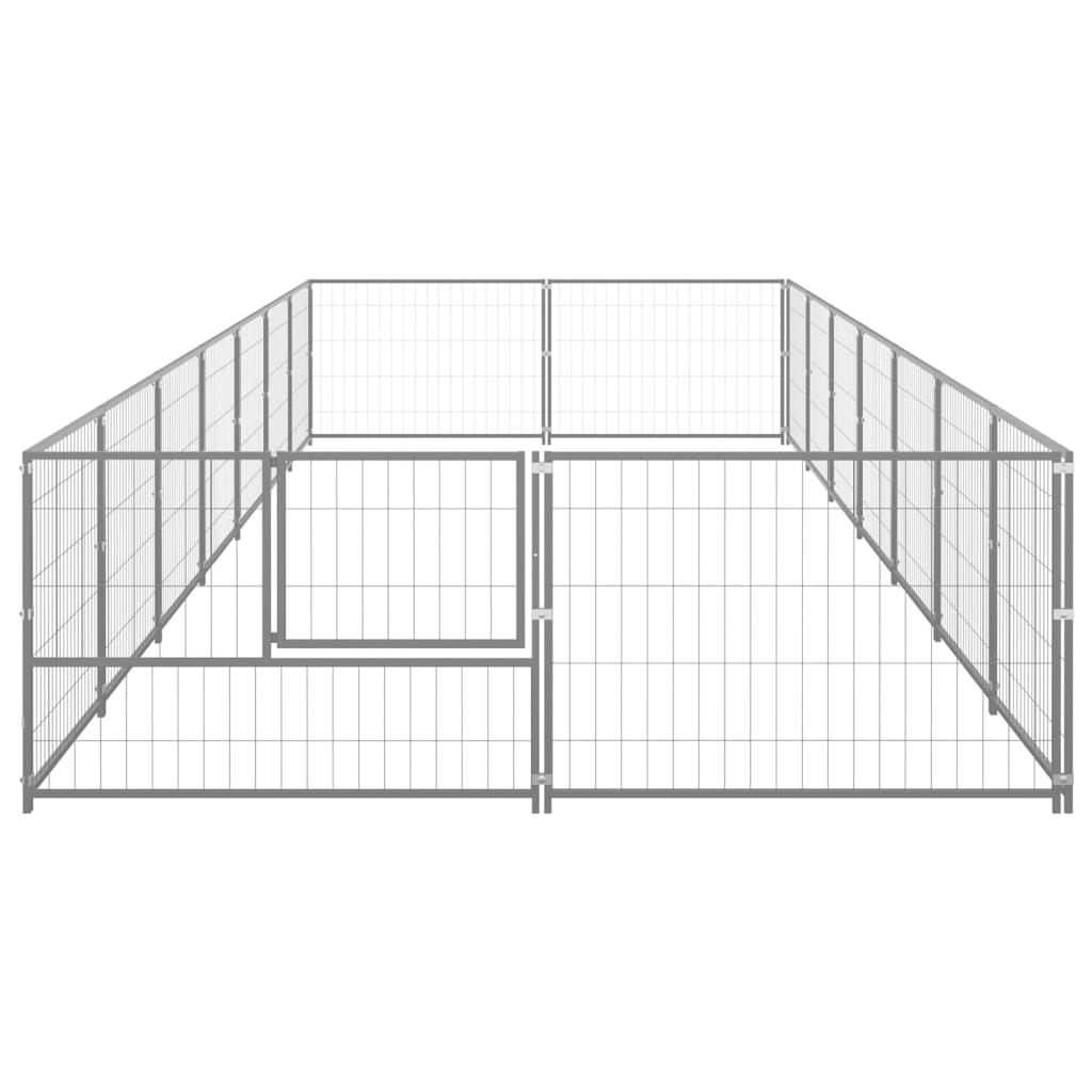 Vidaxl -Hundezwinger 14 m² Stahl Silberfarbe