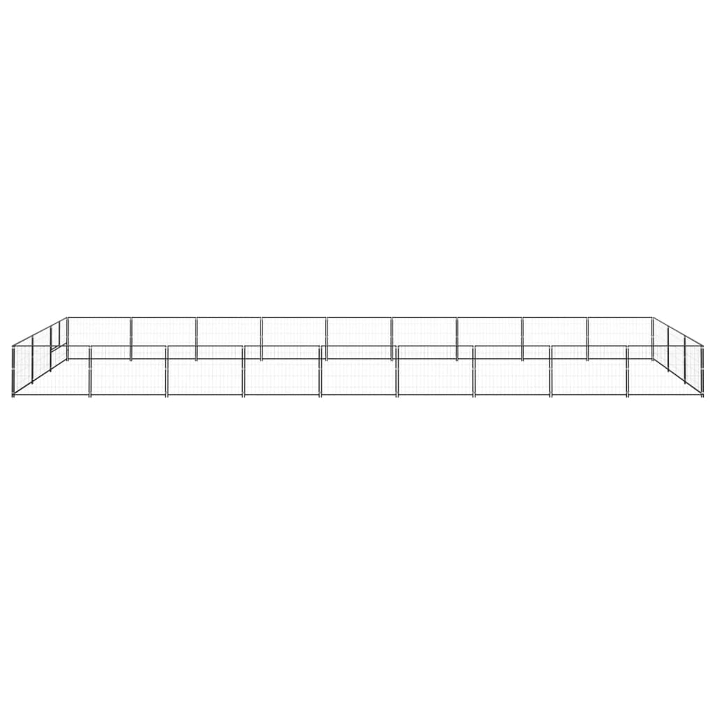 Vidaxl -Hund Kennel 27 m² Stahlschwarz