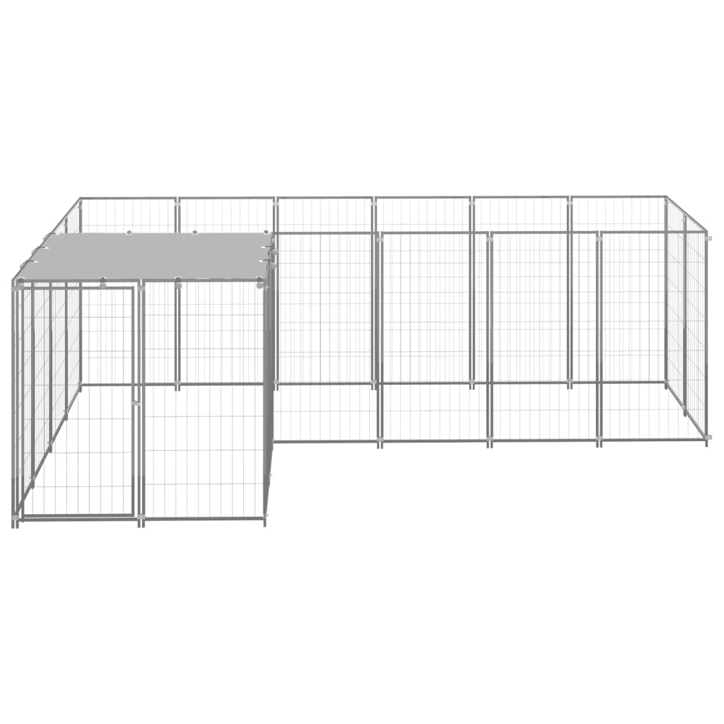 Vidaxl -Hundezwinger 4,84 m² Stahl Silberfarbe