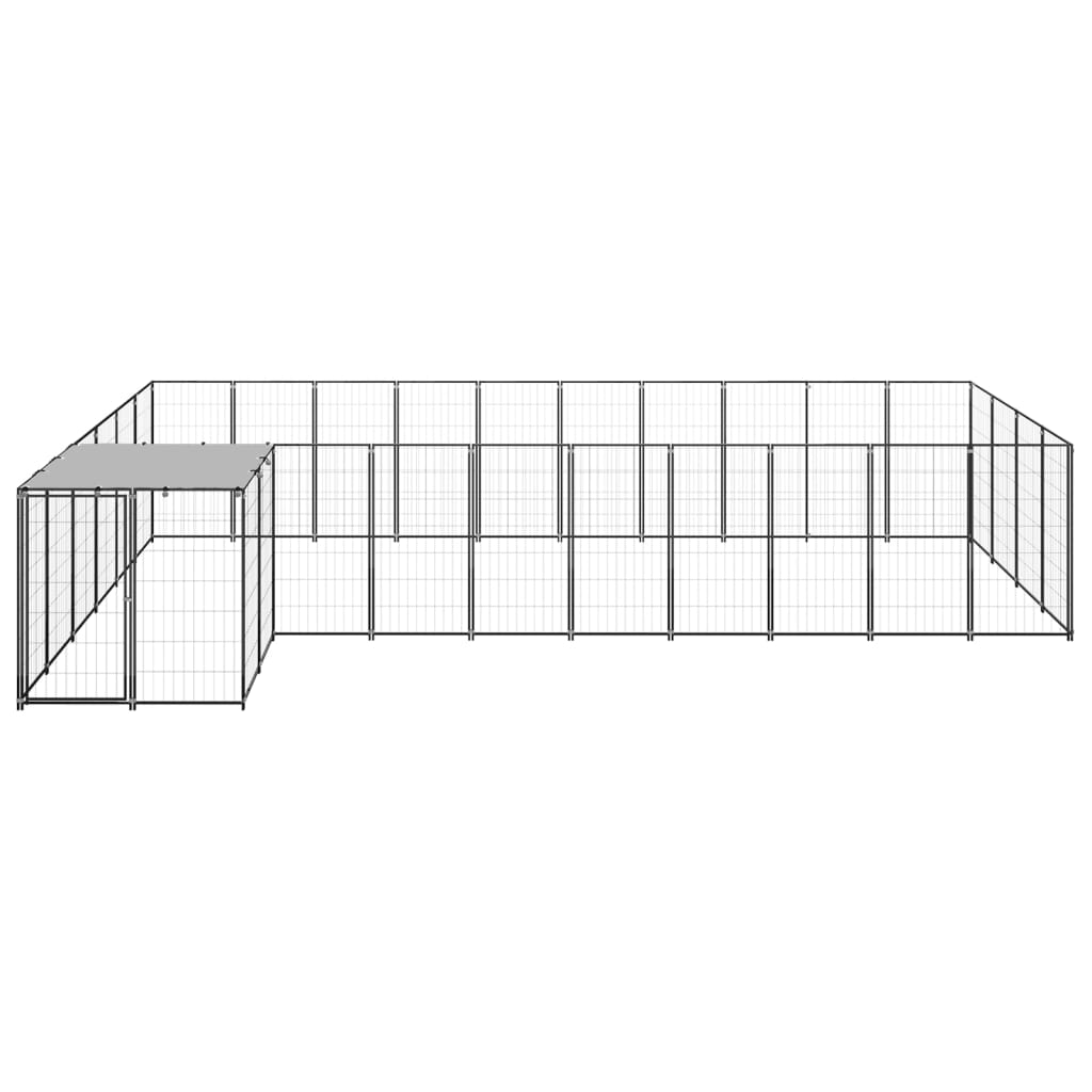 Vidaxl -Hundezwinger 13,31 m² Stahlschwarz