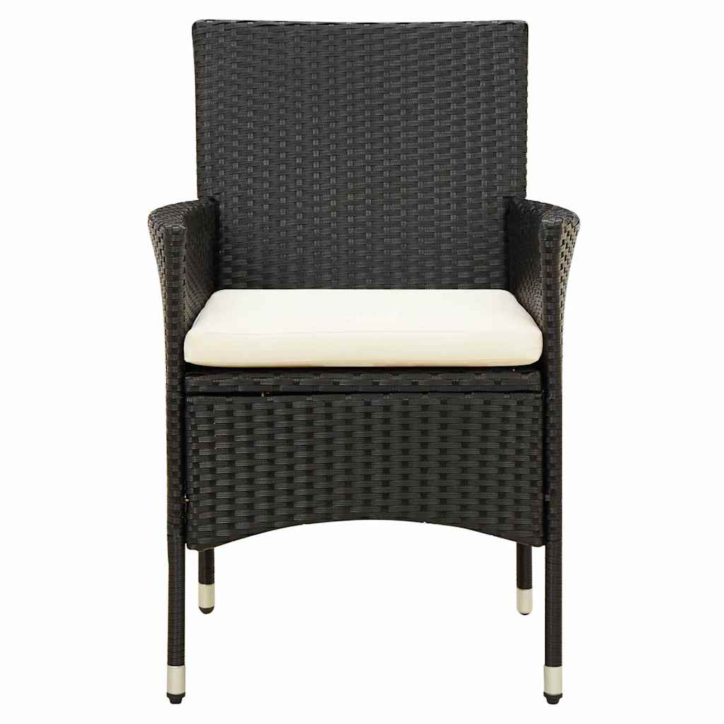 Vidaxl tuinstoelen 2 st met kussens poly rattan zwart